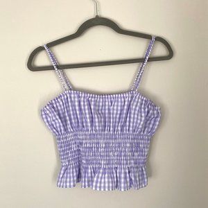 Urban Outfitters Purple Gingham Crop Top